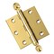 Embassy 3 x 3 Solid Brass Hinge, Polished Brass Finish with Acorn Tips 3030US3A-1 - alternate 1